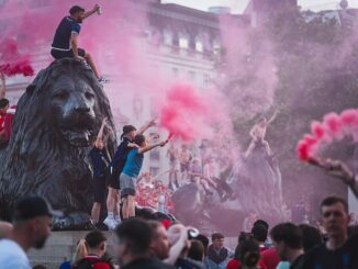 Middlesbrough FC supporters in Trafalgar Square